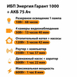 ИБП для котла Энергия Гарант 1000 + Аккумулятор 75 Ач 12 В (600Вт - 68мин) - ИБП и АКБ - ИБП для котлов - Магазин стабилизаторов напряжения Ток-Про